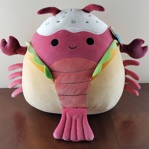 Squishmallows Original Lorono the Lobster in Lobster Roll plush toy. 16in